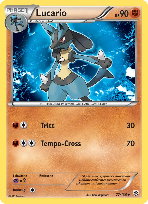 Karte Lucario aus Plasma-Sturm, Nummer 77/135