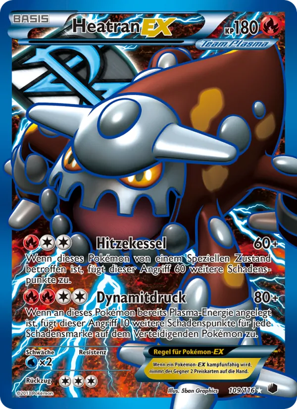 Karte Heatran-EX aus Plasma-Frost, Nummer 109/116