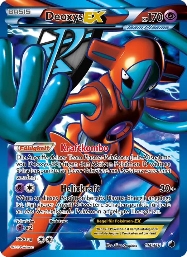 Karte Deoxys-EX aus Plasma-Frost, Nummer 111/116