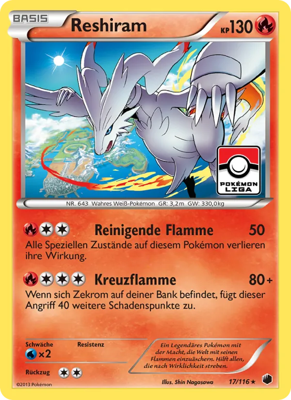 Karte Reshiram aus Plasma-Frost, Nummer 17/116