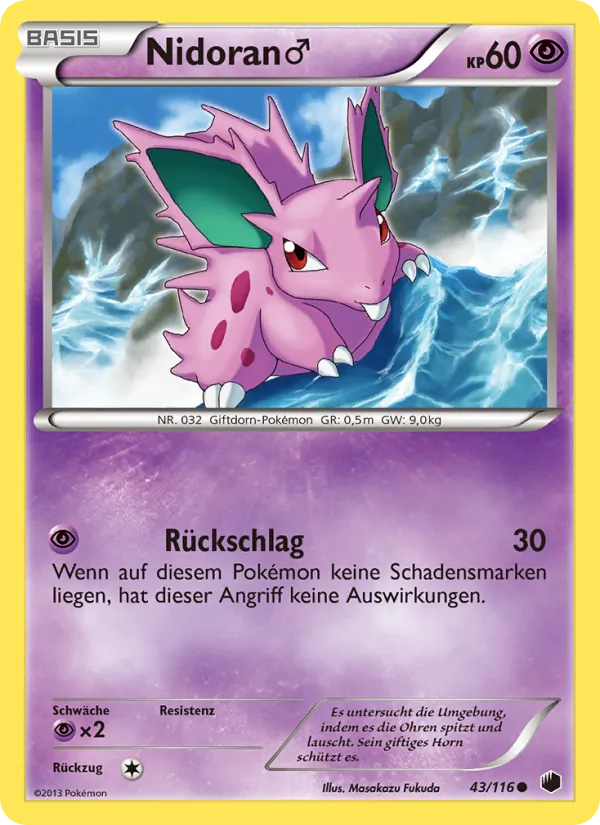 Karte Nidoran♂ aus Plasma-Frost, Nummer 43/116