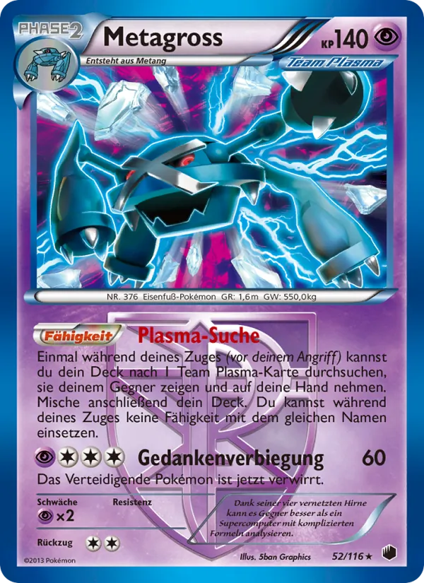 Karte Metagross aus Plasma-Frost, Nummer 52/116