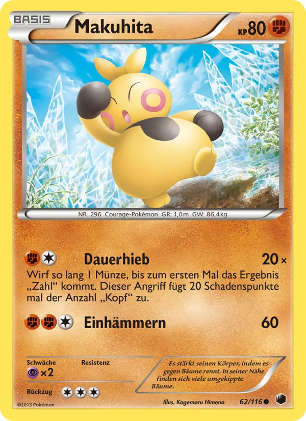 Karte Makuhita aus Plasma-Frost, Nummer 62/116