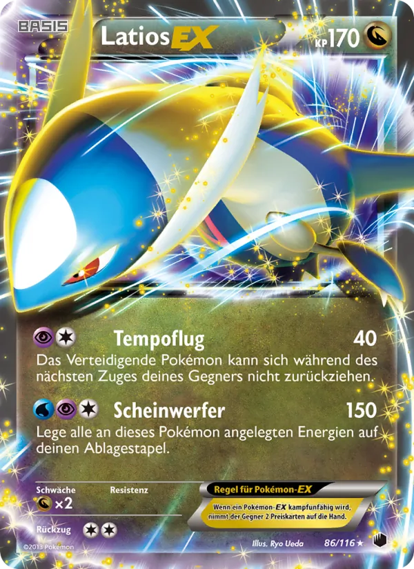 Karte Latios-EX aus Plasma-Frost, Nummer 86/116