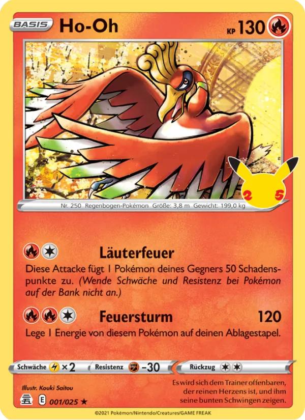 Karte Ho-Oh aus Celebrations, Nummer 1/25