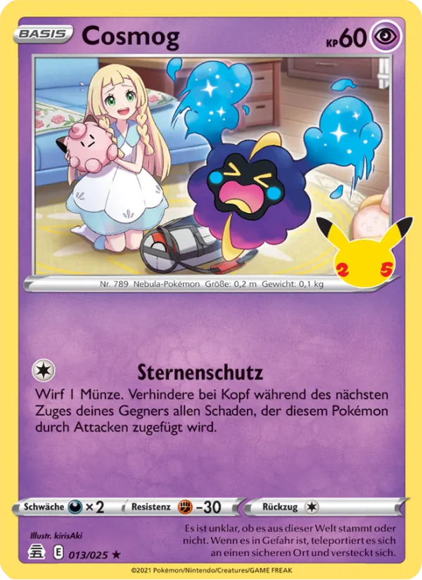 Karte Cosmog aus Celebrations, Nummer 13/25