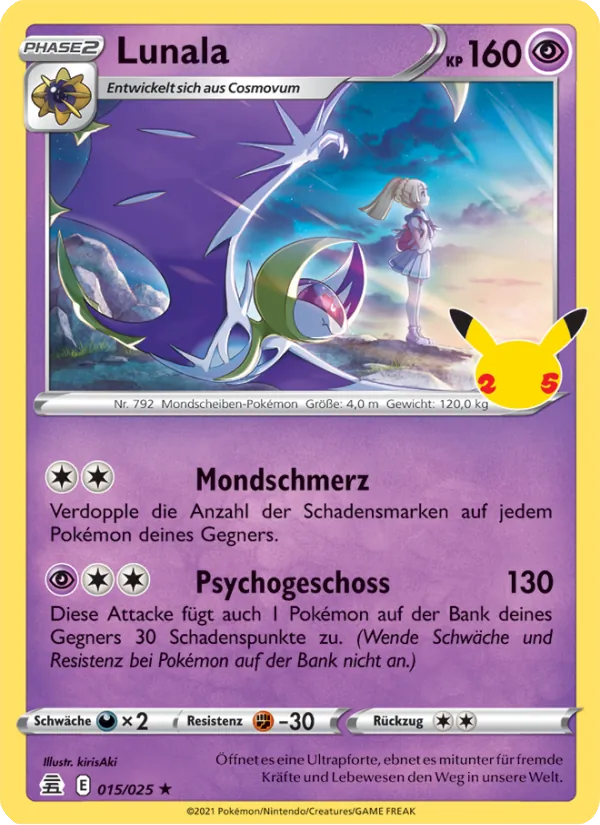 Karte Lunala aus Celebrations, Nummer 15/25