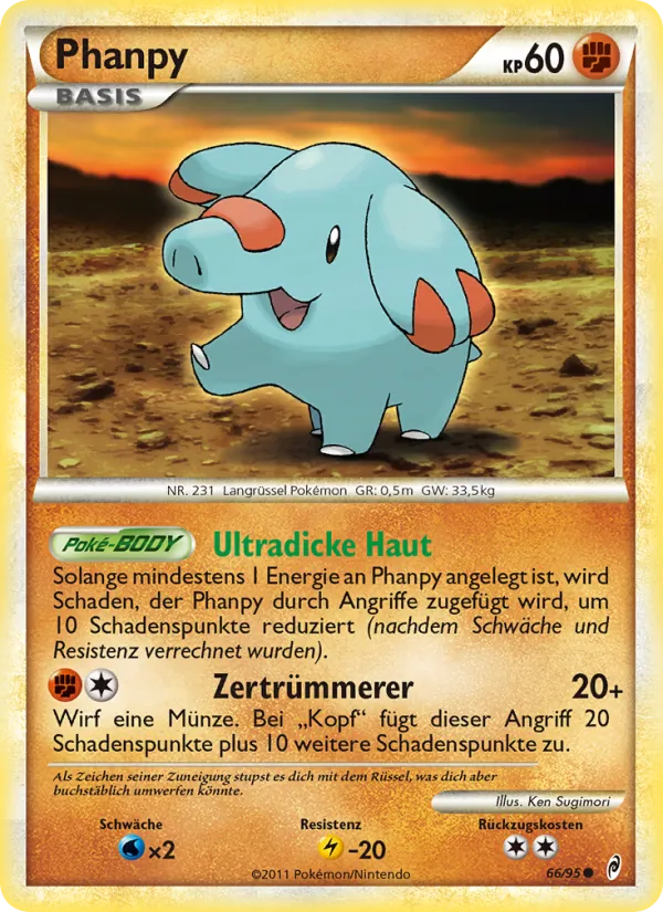 Karte Phanpy aus Ruf der Legenden, Nummer 66/95