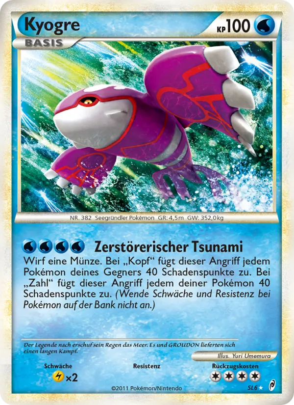 Karte Kyogre aus Ruf der Legenden, Nummer SL6/95