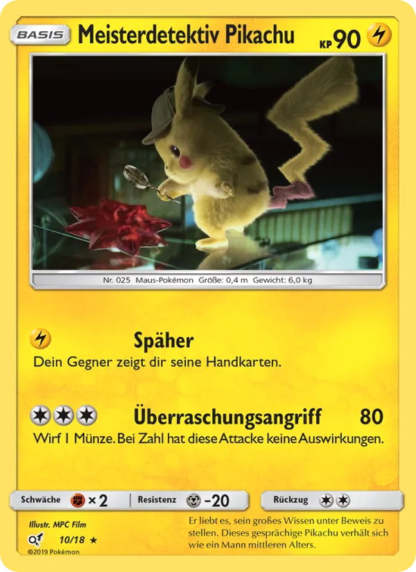 Karte Meisterdetektiv Pikachu aus Meisterdetektiv Pikachu, Nummer 10/18