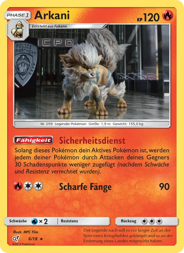 Karte Arkani aus Meisterdetektiv Pikachu, Nummer 6/18