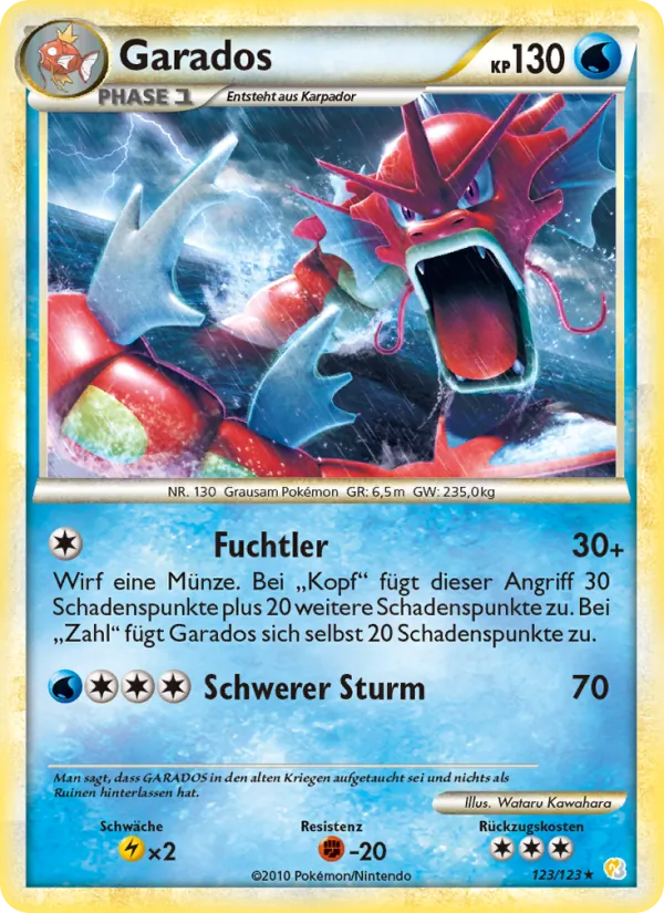 Karte Garados aus HeartGold SoulSilver, Nummer 123/123