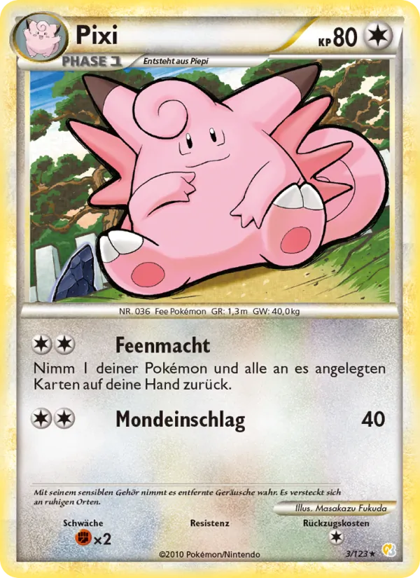 Karte Pixi aus HeartGold SoulSilver, Nummer 3/123