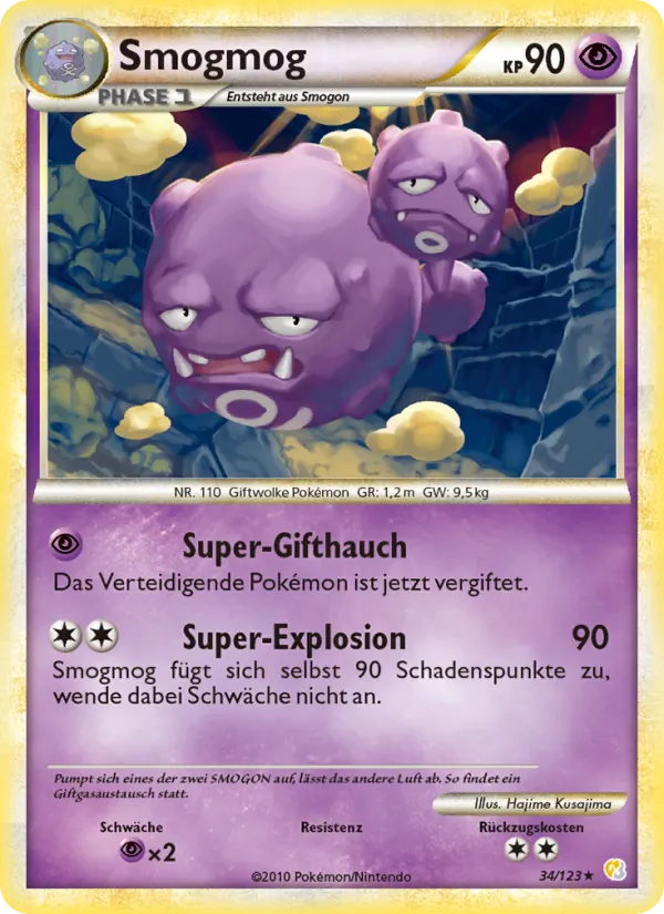 Karte Smogmog aus HeartGold SoulSilver, Nummer 34/123