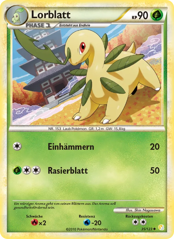 Karte Lorblatt aus HeartGold SoulSilver, Nummer 35/123