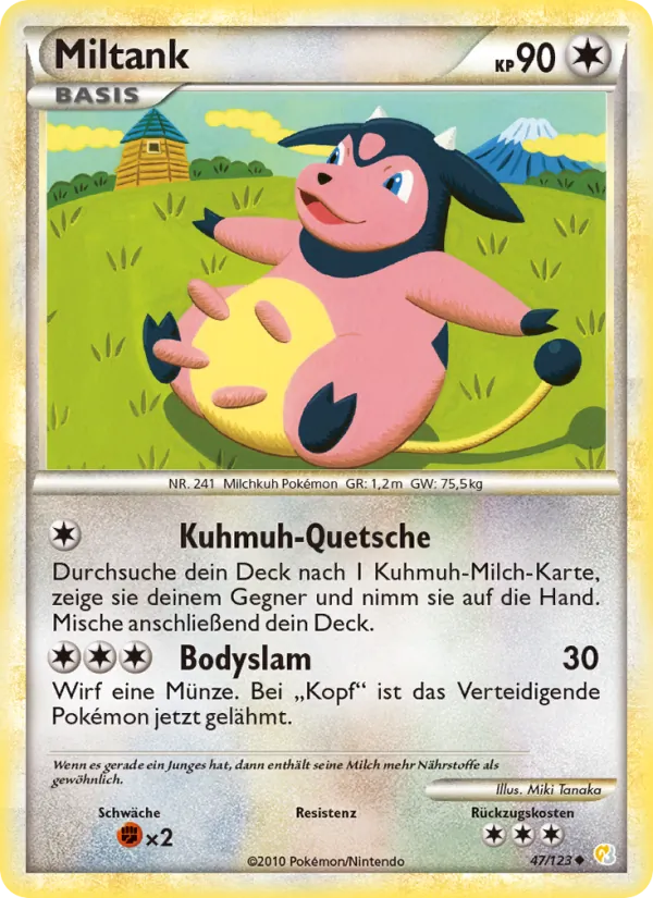 Karte Miltank aus HeartGold SoulSilver, Nummer 47/123