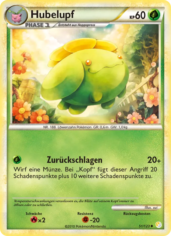 Karte Hubelupf aus HeartGold SoulSilver, Nummer 51/123