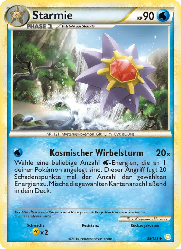 Karte Starmie aus HeartGold SoulSilver, Nummer 53/123