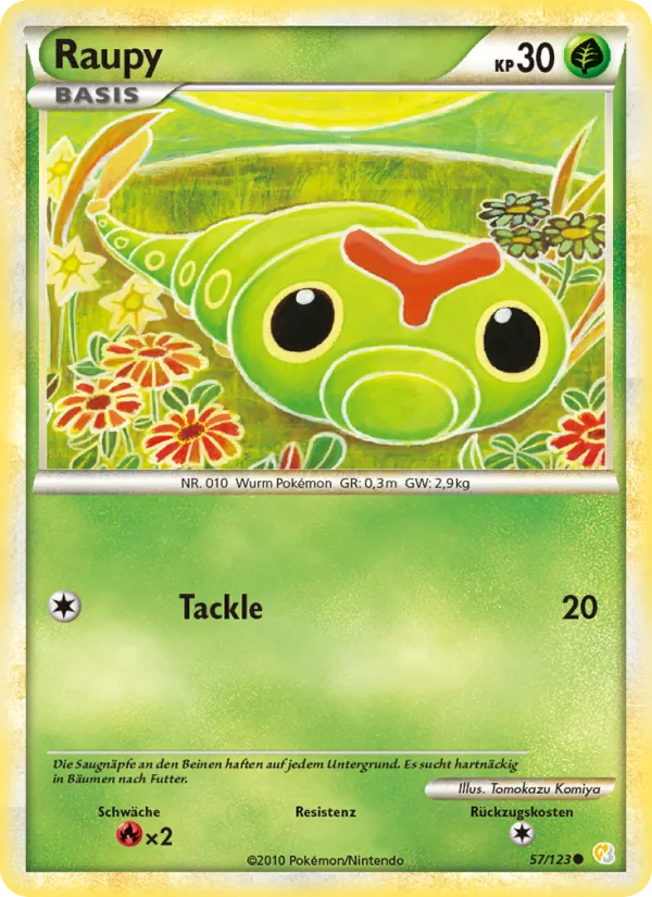 Karte Raupy aus HeartGold SoulSilver, Nummer 57/123