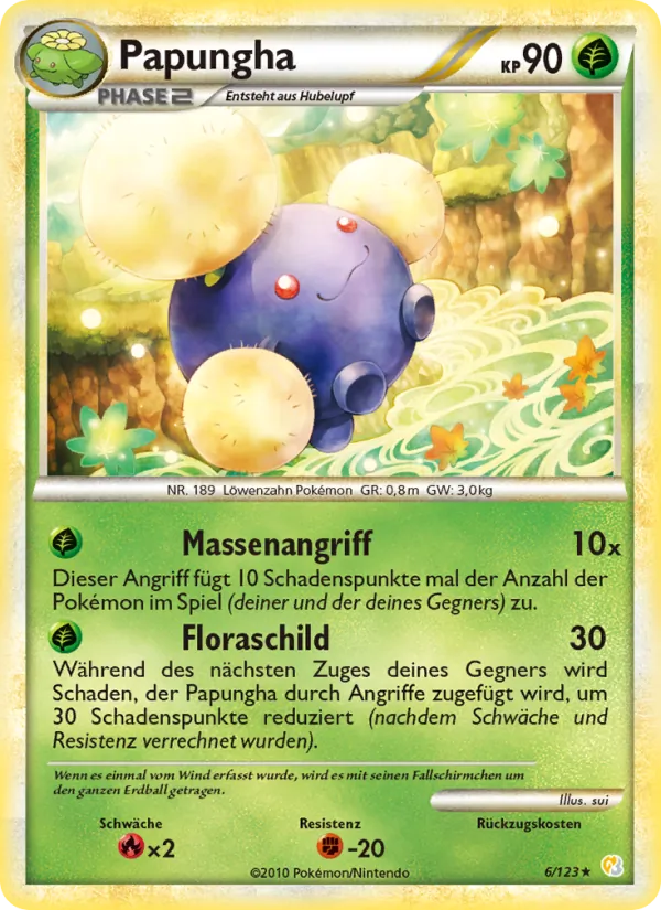 Karte Papungha aus HeartGold SoulSilver, Nummer 6/123