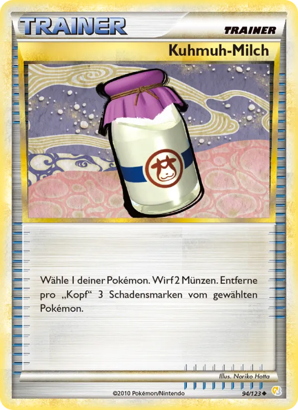 Karte Kuhmuh-Milch aus HeartGold SoulSilver, Nummer 94/123