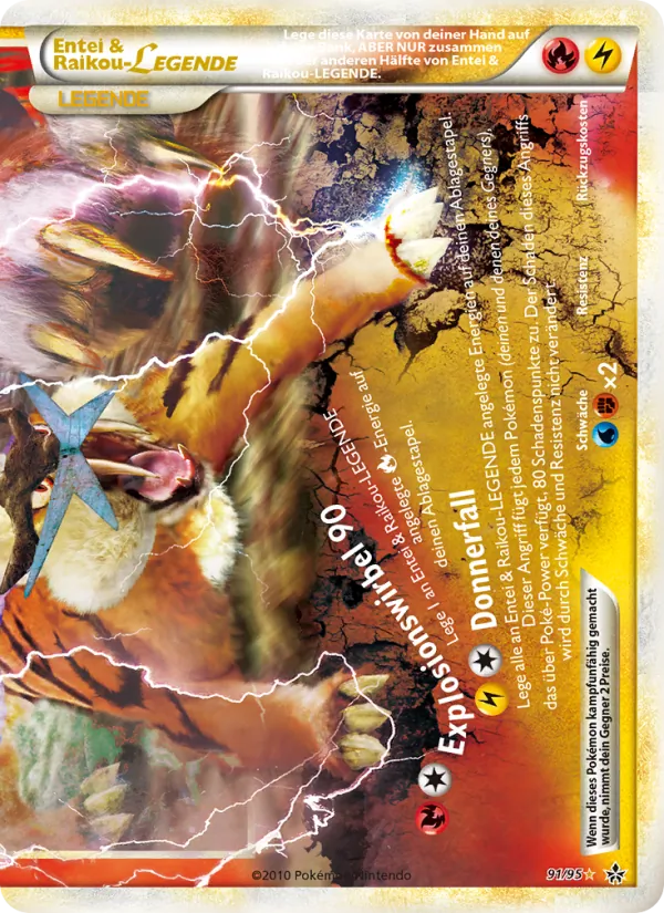 Karte Entei & Raikou LEGENDE aus Entfesselt, Nummer 91/95