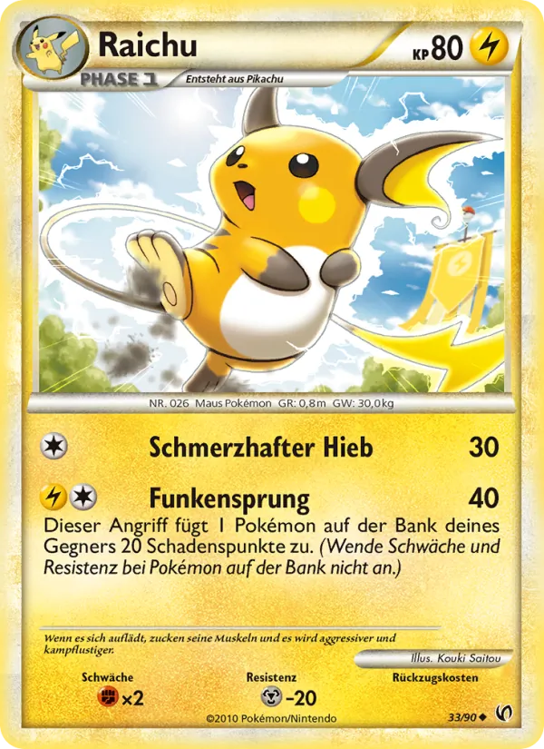 Karte Raichu aus Unerschrocken, Nummer 33/90
