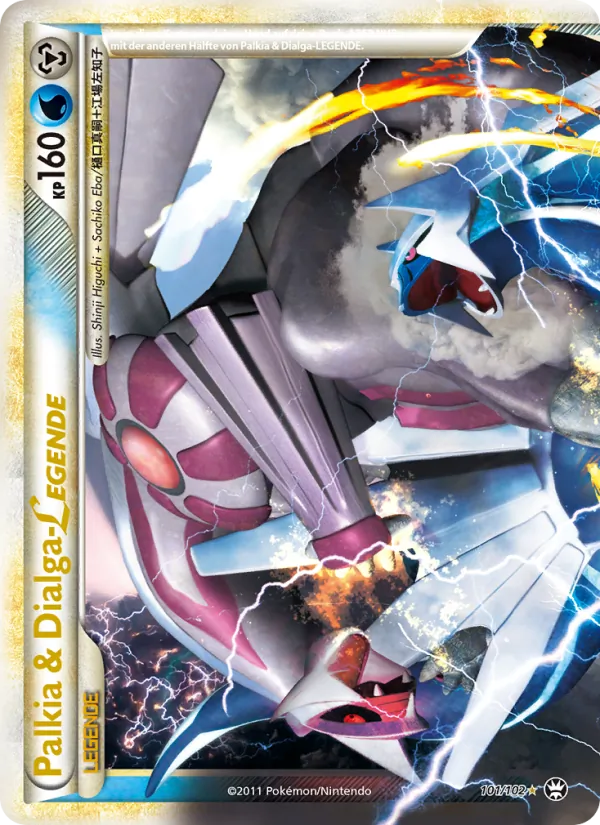 Karte Palkia & Dialga LEGENDE aus Triumph, Nummer 101/102