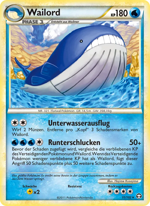 Karte Wailord aus Triumph, Nummer 31/102