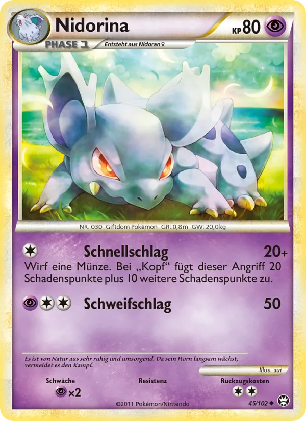 Karte Nidorina aus Triumph, Nummer 45/102