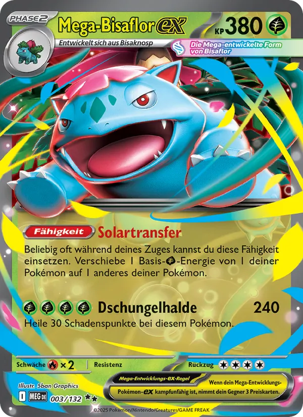 Karte Mega-Bisaflor-ex aus Mega-Entwicklung, Nummer 003/132