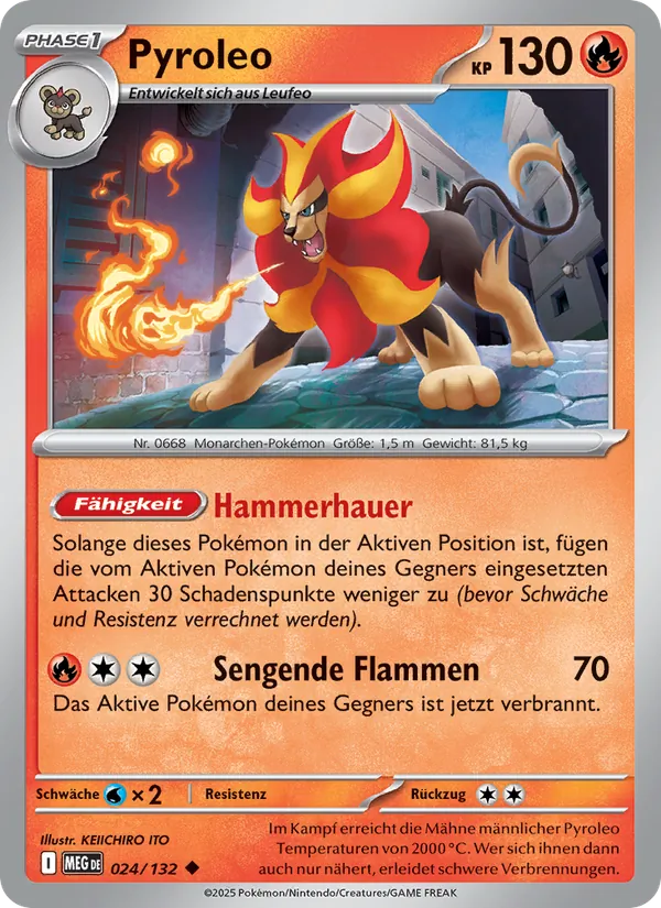 Karte Pyroleo aus Mega-Entwicklung, Nummer 024/132
