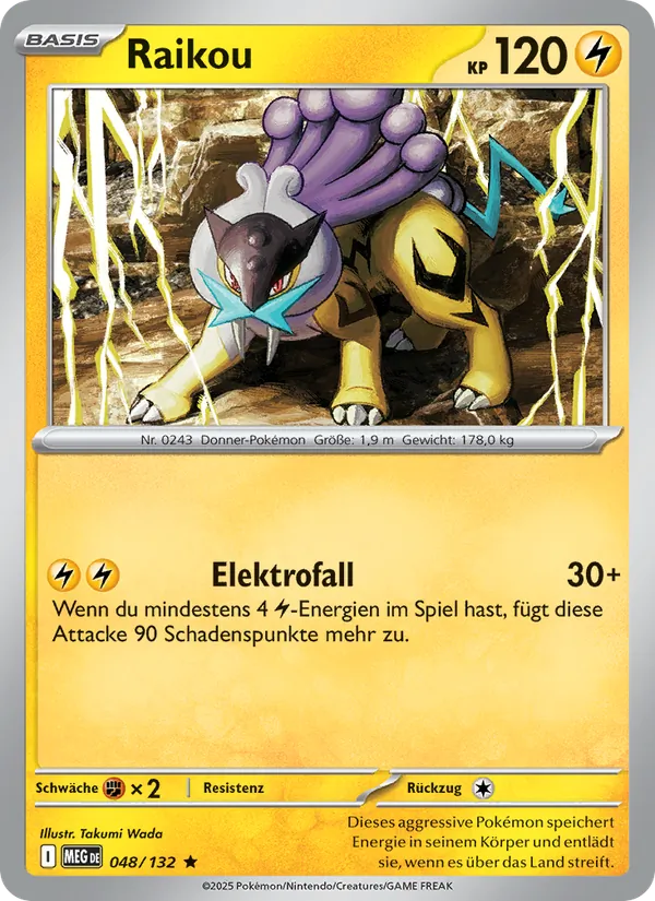 Karte Raikou aus Mega-Entwicklung, Nummer 048/132