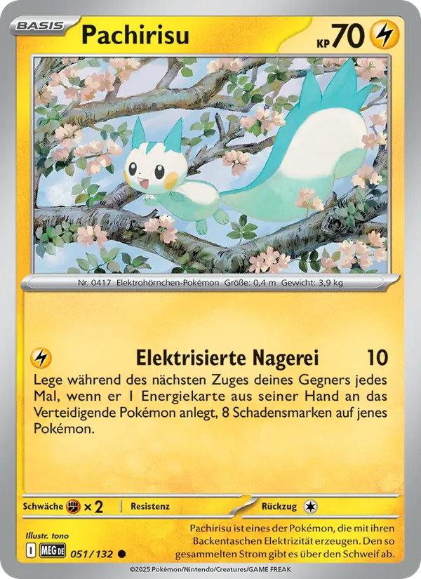 Karte Pachirisu aus Mega-Entwicklung, Nummer 051/132