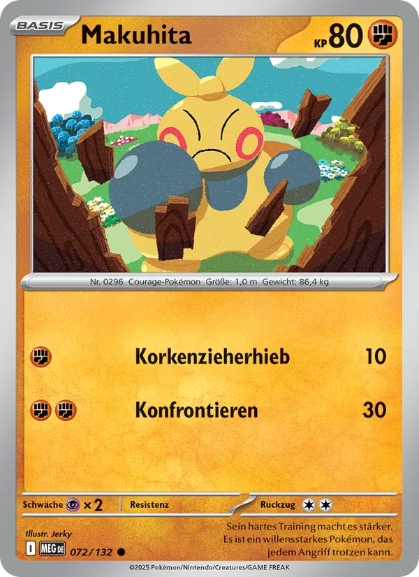 Karte Makuhita aus Mega-Entwicklung, Nummer 072/132