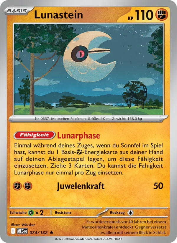 Karte Lunastein aus Mega-Entwicklung, Nummer 074/132