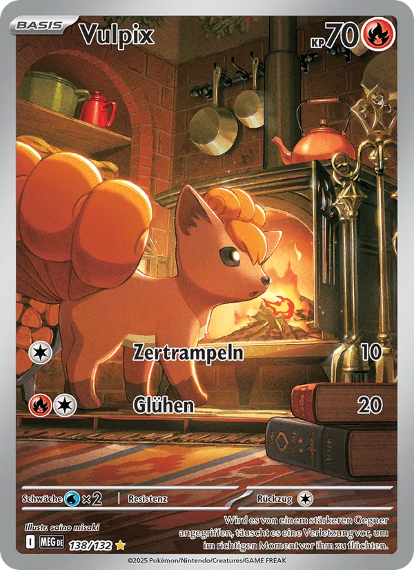 Karte Vulpix aus Mega-Entwicklung, Nummer 138/132