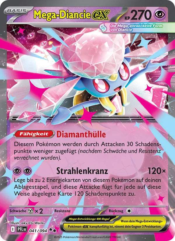 Karte Mega-Diancie-ex aus Fatale Flammen, Nummer 041/94