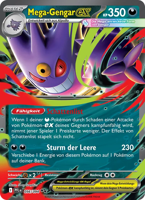 Karte Mega-Gengar-ex aus Fatale Flammen, Nummer 056/94