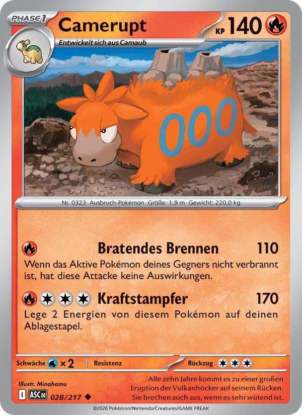 Karte Camerupt aus Erhabene Helden, Nummer 028/217
