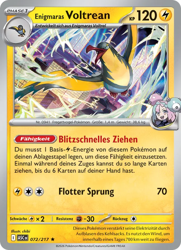 Karte Enigmaras Voltrean aus Erhabene Helden, Nummer 072/217