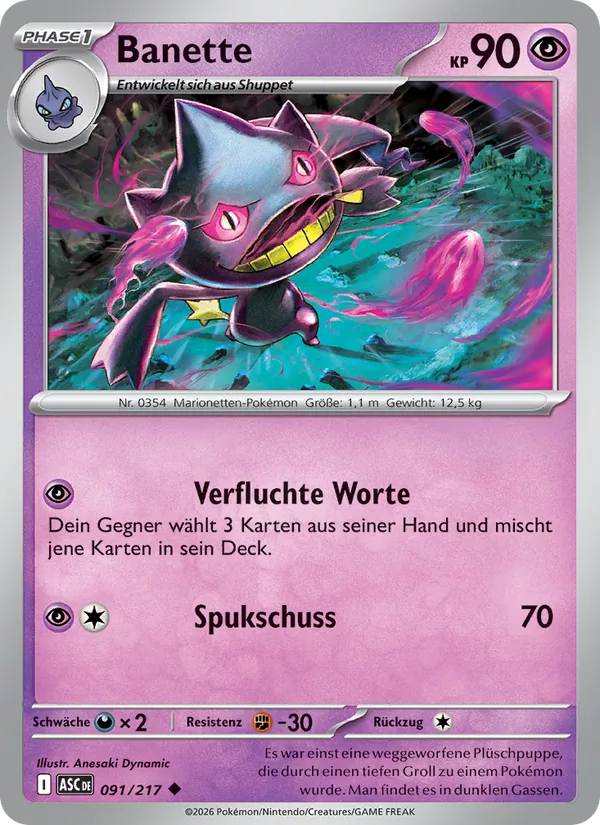 Karte Banette aus Erhabene Helden, Nummer 091/217