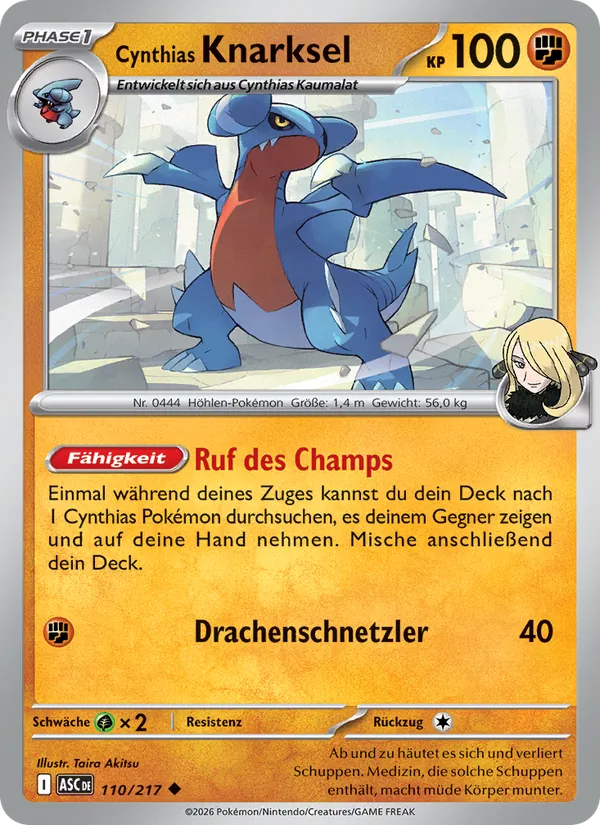Karte Cynthias Knarksel aus Erhabene Helden, Nummer 110/217