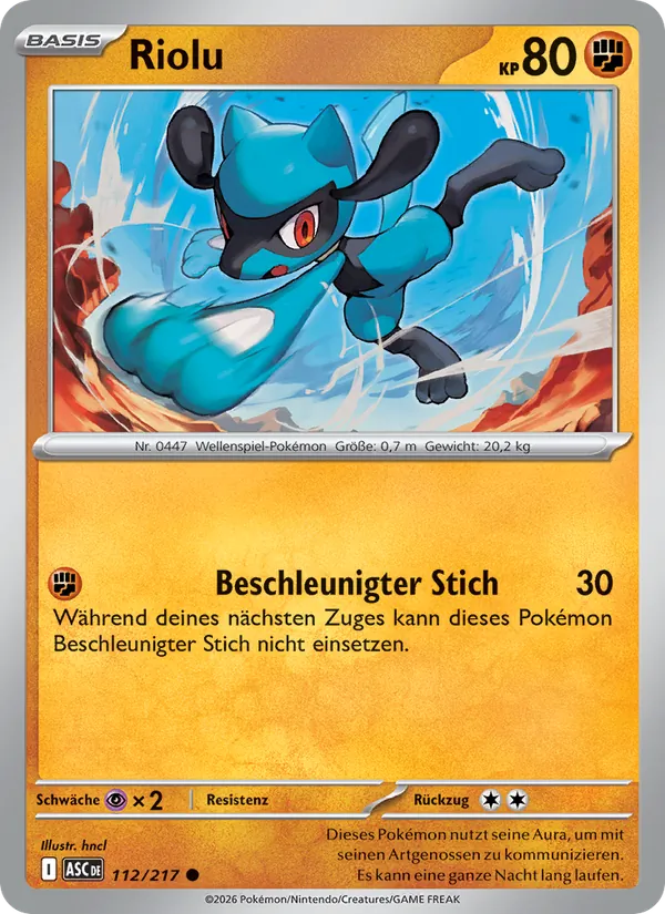 Karte Riolu aus Erhabene Helden, Nummer 112/217