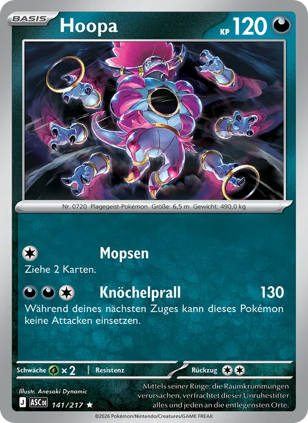 Karte Hoopa aus Erhabene Helden, Nummer 141/217