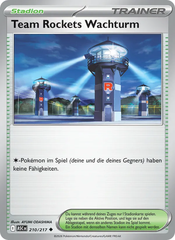 Karte Team Rockets Wachturm aus Erhabene Helden, Nummer 210/217