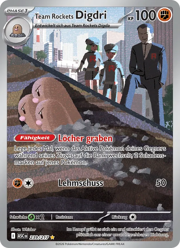 Karte Team Rockets Digdri aus Erhabene Helden, Nummer 239/217