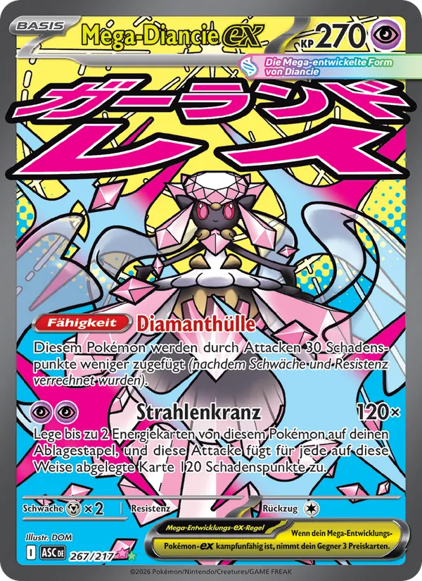 Karte Mega-Diancie-ex aus Erhabene Helden, Nummer 267/217