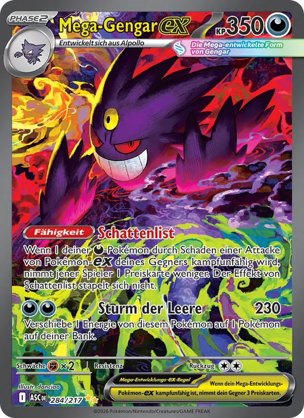 Karte Mega-Gengar-ex aus Erhabene Helden, Nummer 284/217