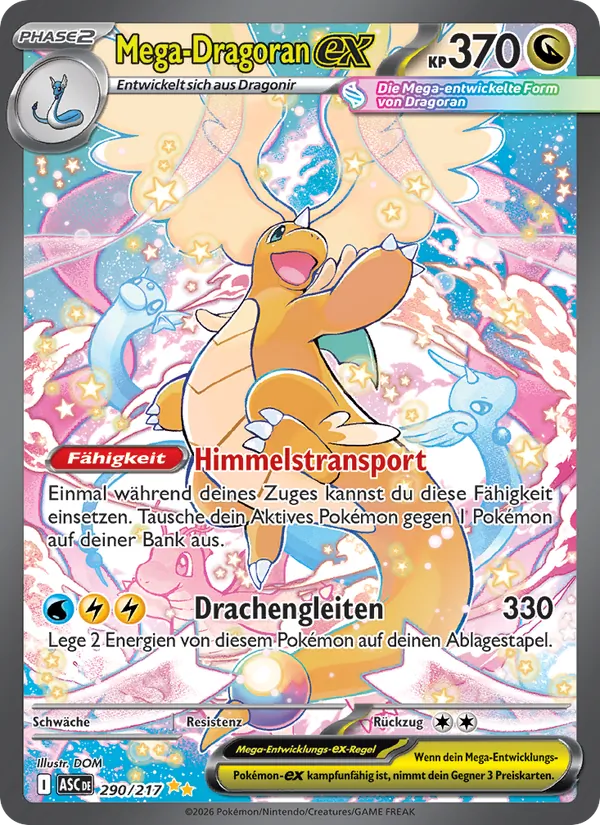 Karte Mega-Dragoran-ex aus Erhabene Helden, Nummer 290/217
